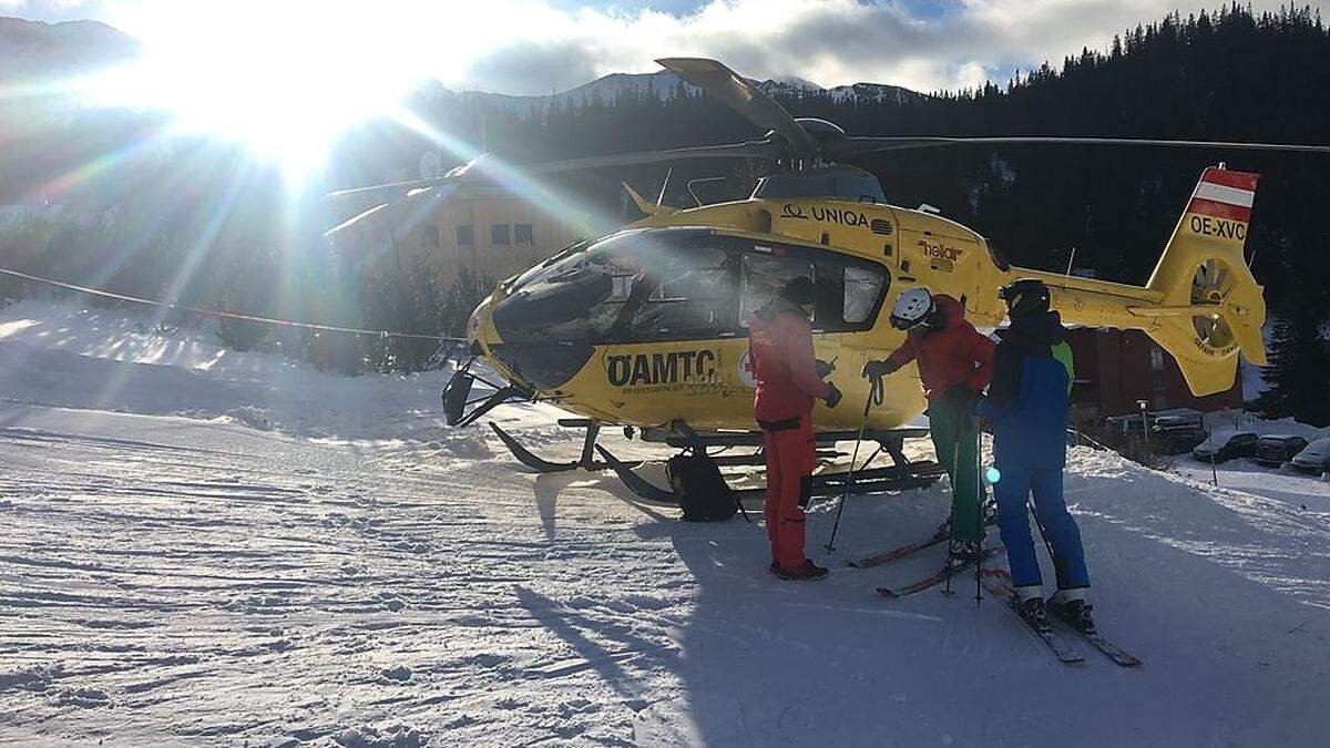 Auch auf der Planneralm landete der Hubschrauber