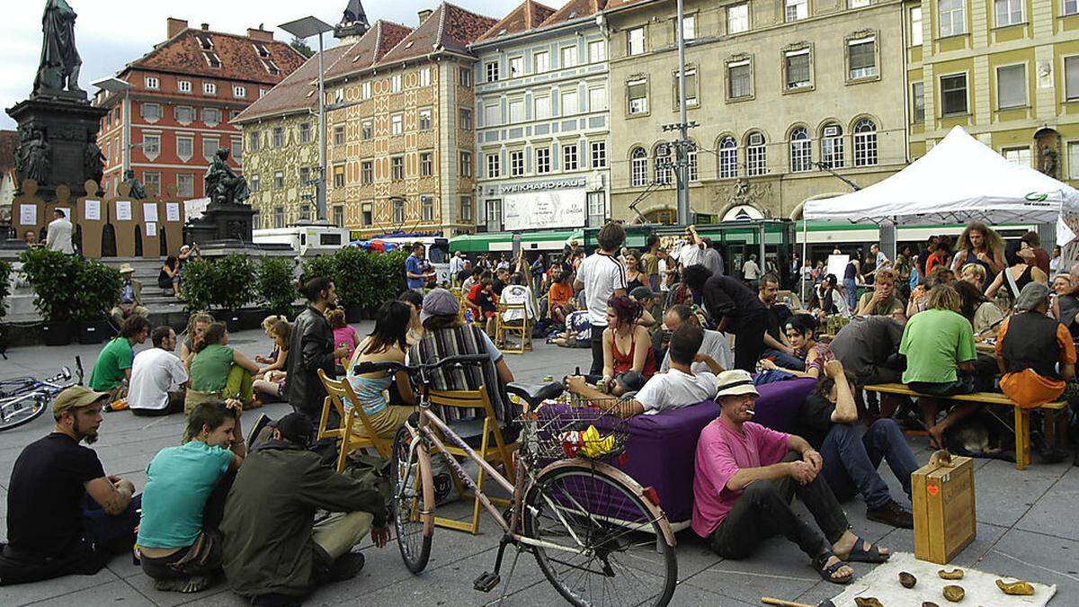 Das Punk-Protest-Picknick im Jahr 2004.