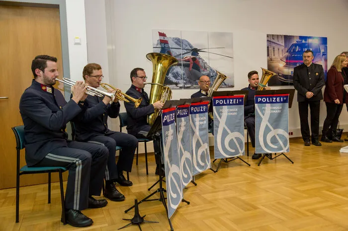 Ein Ensemble der Polizeimusik umrahmte die Feier.