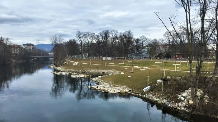 So präsentierte sich die Augartenbucht schon im Jänner