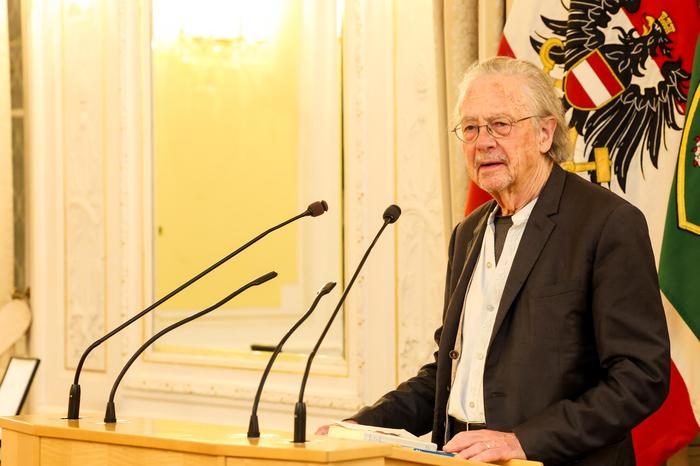 Handkes Dankesrede war in großen Teilen seinem Lebensfreund Alfred Kolleritsch gewidmet