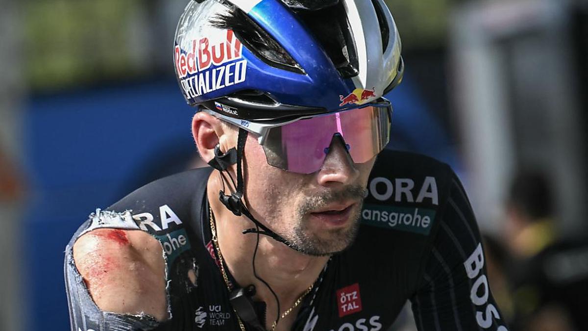 Primoz Roglic verletzte sich bei einem Sturz und steigt aus der Tour de France aus