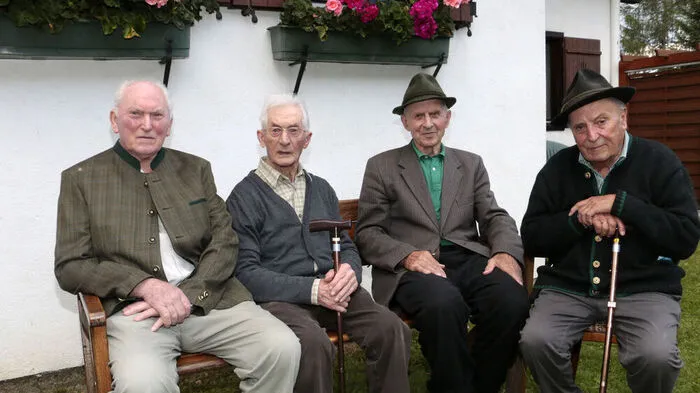 Adolf Schmid, Johann Rössl, Adolf Fuchs und Rudolf Schriebl 