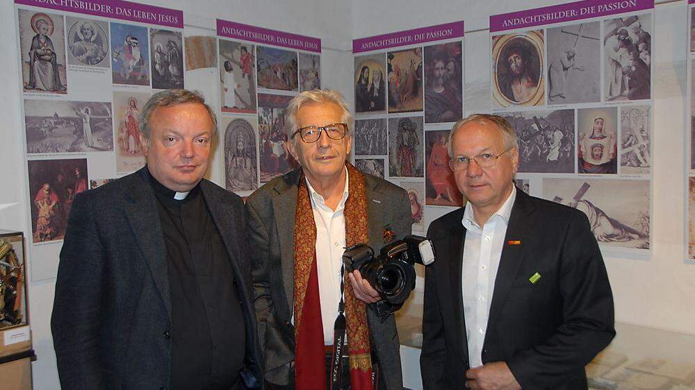 Autor Johann Schleich mit Dechant Friedrich Weingartmann und Bürgermeister Josef Ober 
