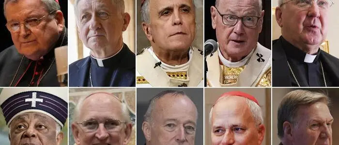 Ob es diesmal einer der Favoriten wird? Raymond Burke, Blase Cupich, Daniel DiNardo, Timothy Dolan und Kevin Farrell. Untere Zeile: Wilton Gregory, James Michael Harvey, Robert McElroy, Robert Francis Prevost and Joseph Tobin.