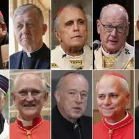 Ob es diesmal einer der Favoriten wird? Raymond Burke, Blase Cupich, Daniel DiNardo, Timothy Dolan und Kevin Farrell. Untere Zeile: Wilton Gregory, James Michael Harvey, Robert McElroy, Robert Francis Prevost and Joseph Tobin.