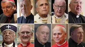Ob es diesmal einer der Favoriten wird? Raymond Burke, Blase Cupich, Daniel DiNardo, Timothy Dolan und Kevin Farrell. Untere Zeile: Wilton Gregory, James Michael Harvey, Robert McElroy, Robert Francis Prevost and Joseph Tobin. 