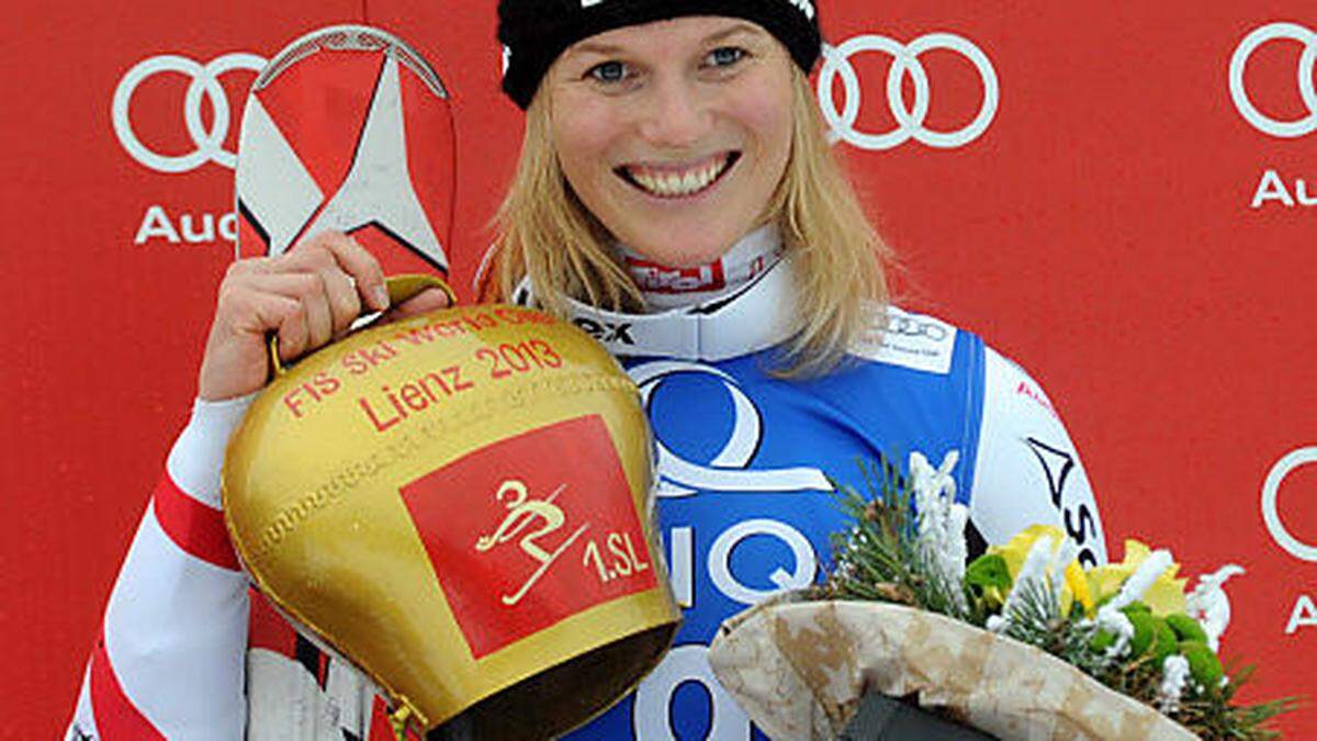 Marlies Schild jubelte vier Mal über einen Sieg im Slalom in Lienz