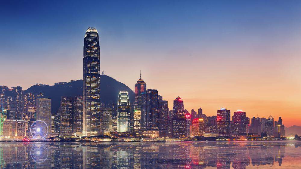 Blick auf die Skyline von Hongkong