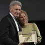 Ehrung in Cannes: Harrison Ford mit Festival-Präsidentin Iris Knoblocht 