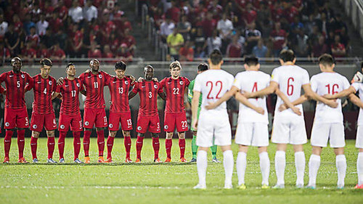 Trauerminute bei Hong Kong gegen China