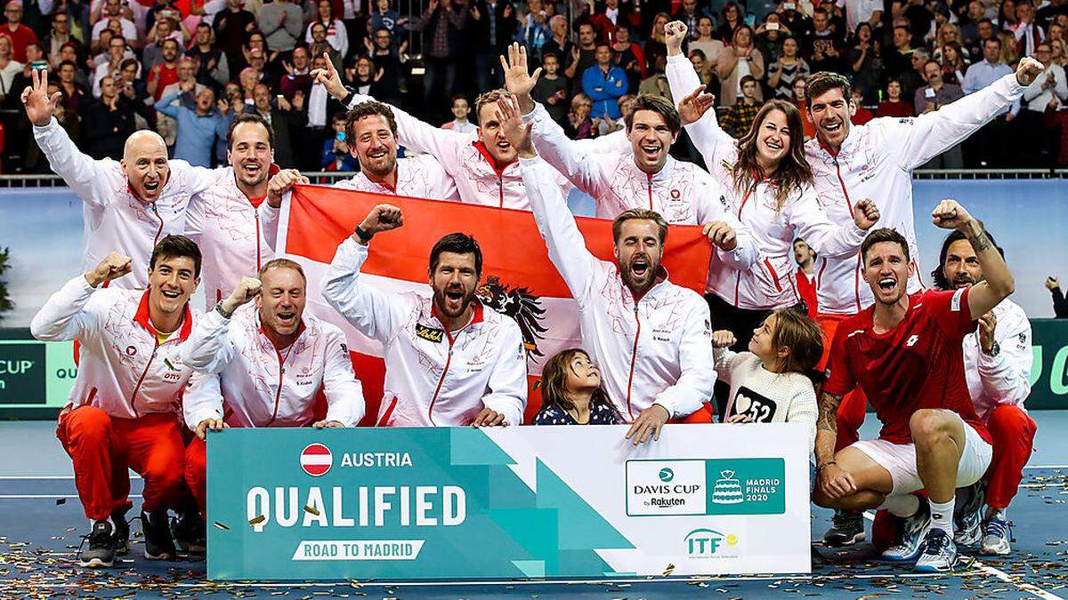 Im März jubelte das österreichische Herren-Team über den Einzug in das Davis-Cup-Finalturnier.