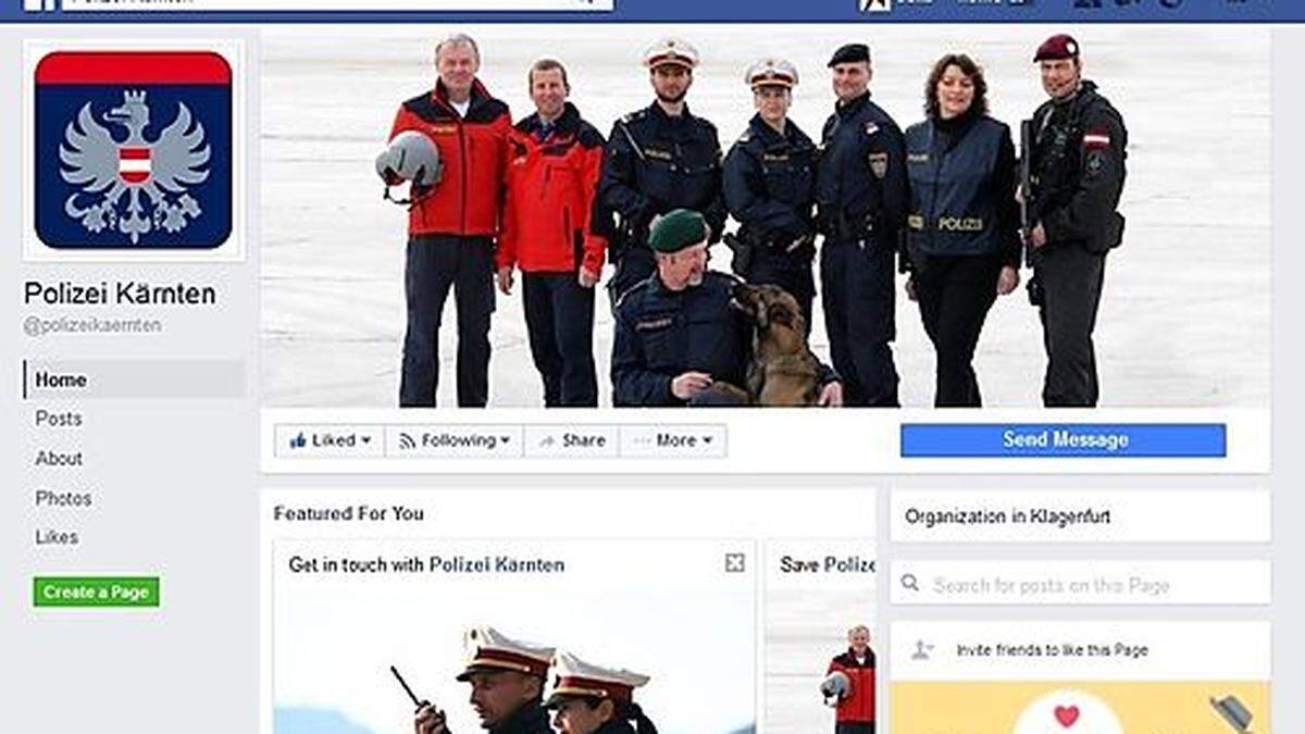 Kärntner Polizei ist nun auch auf Facebook