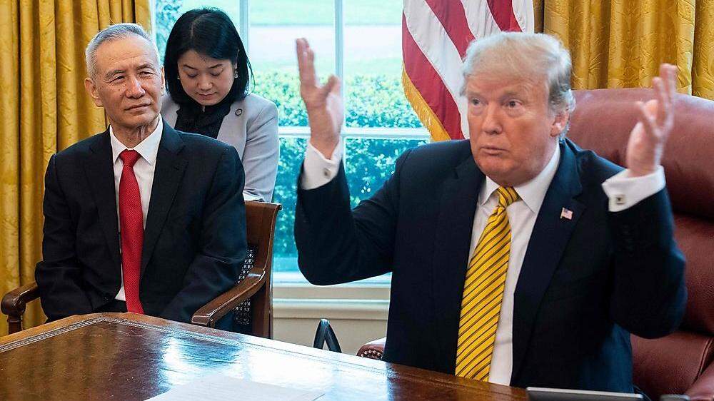 Donald Trump und Chinas Chefunterhändler Liu He