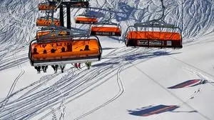 ABD0066_20201125 - SALZBURG - ÖSTERREICH: ++ ARCHIVBILD ++ ZU APA0158 VOM 25.11.2020 - ++ THEMENBILD ++ Illustration zum Thema "Skifahren / Wintersport / Wintertourismus": Skipiste und Sessellift im Skigebiet Flachau-Wagrain-St. Johann, am Mittwoch, 6. Februar 2019. "Ski-Schlacht zwischen Kurz und Söder", titelt heute eine deutsche Tageszeitung und widmet sich dem weihnachtlichen Wintertourismus in Österreich. (ARCHIVBILD VOM 6.2.2019) - FOTO: APA/BARBARA GINDL