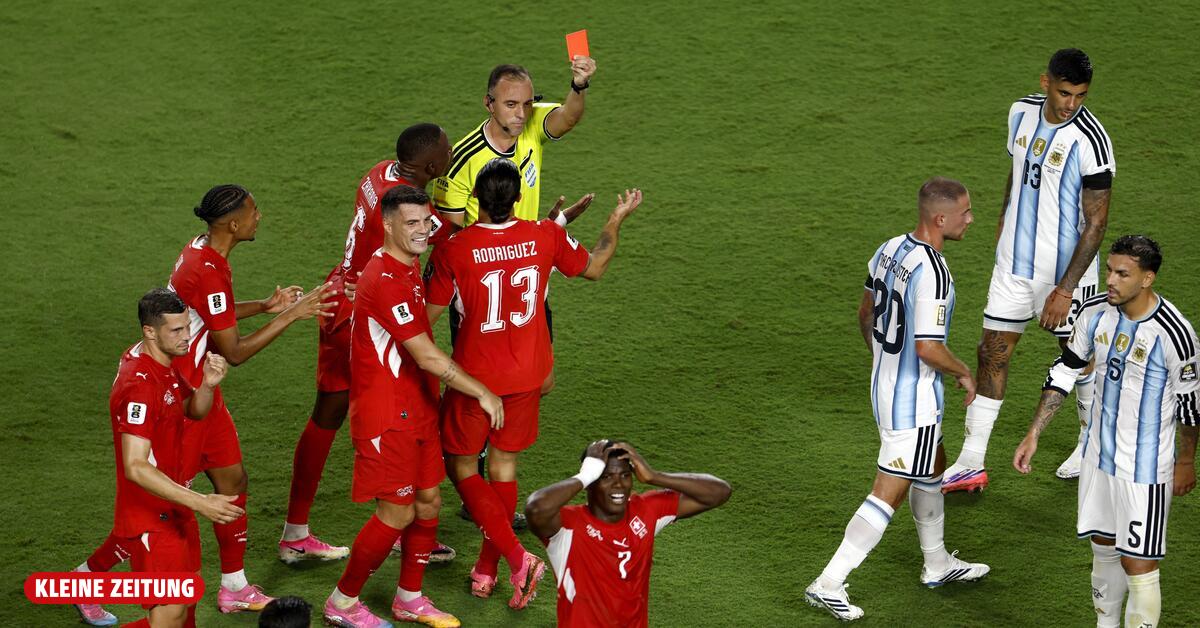 Rot gegen Schweizer Embolo im Spiel gegen Argentinien regelwidrig