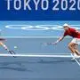 ABD0170_20210725 - TOKIO - JAPAN: Oliver Marach und Philipp Oswald am Sonntag, 25. Juli 2021, während des Tennis-Doppel gegen John Millman und Luke Saville (AUS) anl. der Olympischen Sommerspiele in Tokio. - FOTO: APA/GEORG HOCHMUTH