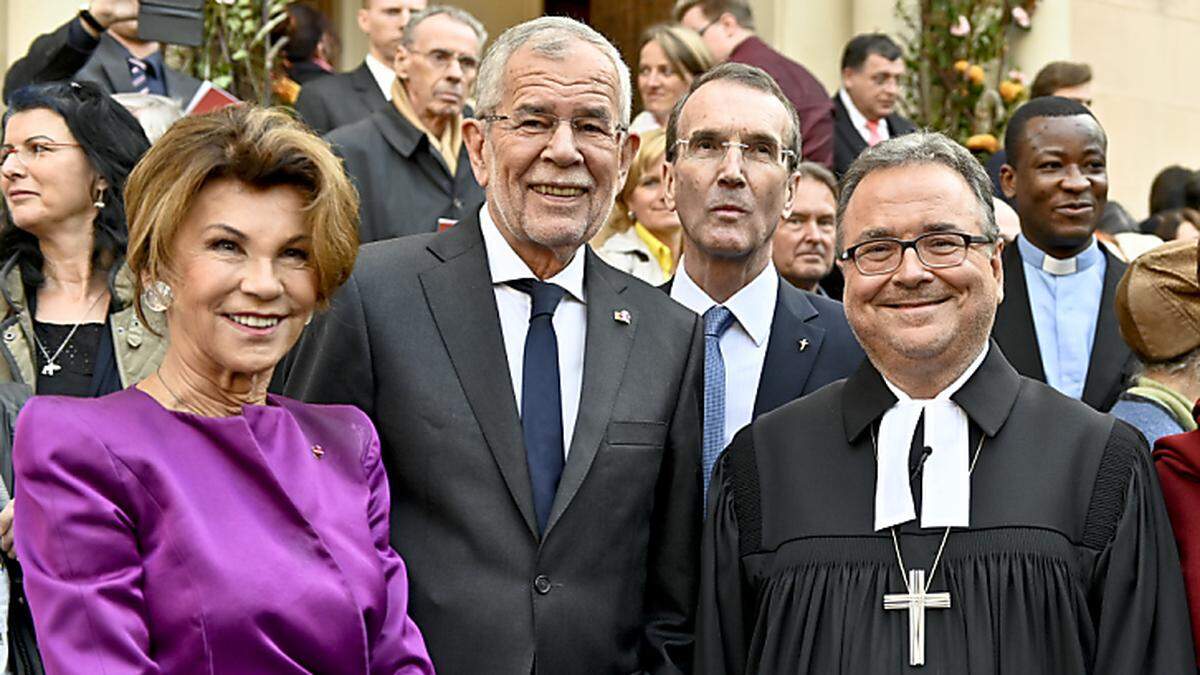 Brigitte Bierlein, Alexander Van der Bellen, Michael Chalupka