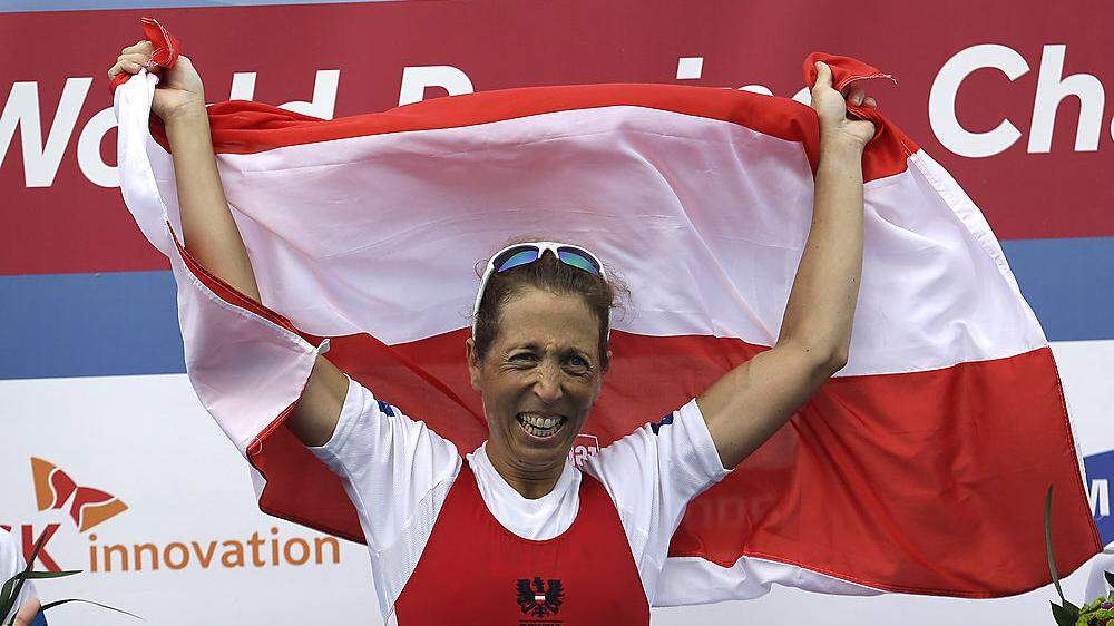 2013 jubelte Michaela Taupe über den Weltmeistertitel im Leichen Frauen-Einer