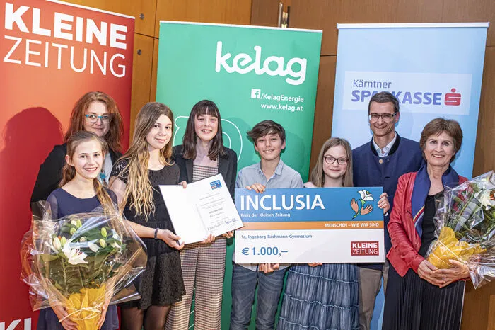 Die Schüler des Ingeborg-Bachmann-Gymnasiums erhielten gleich zwei Preise. Die 1a den der Kleinen Zeitung, die 2a den Preis des Kärntner Landtages.