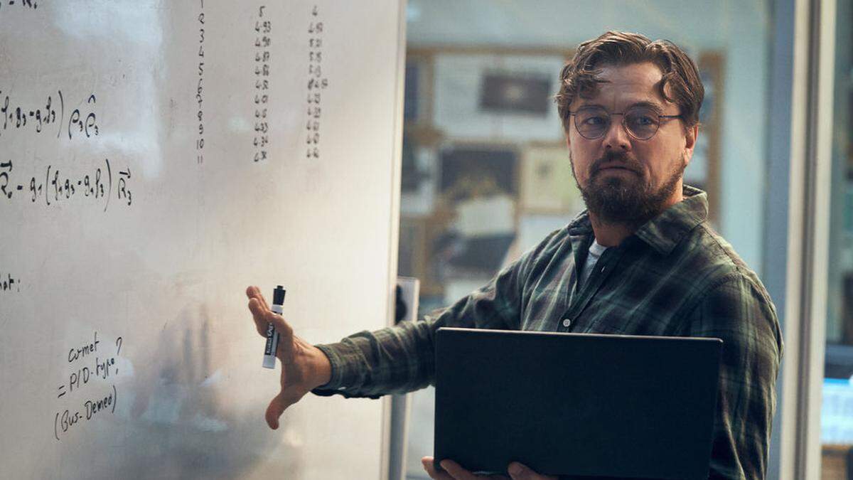 Leonardo DiCaprio spielt in der Netflix-Satire einen Astronomen mit der Botschaft vom drohenden Weltuntergang.