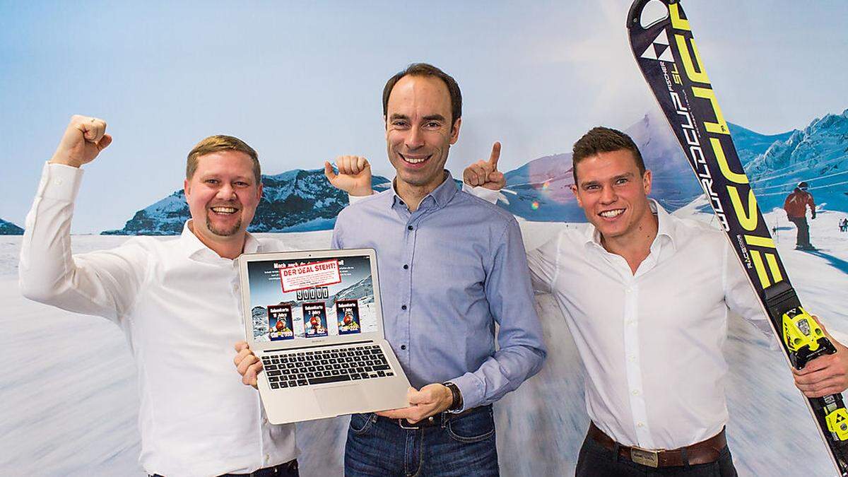 Von links: Markus Steinbrugger, Herwig Probst (Peaksolution), Stefan Winter (Skiline)