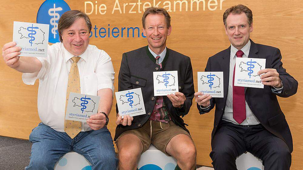 Ärztekammer-Referent Christoph Schweighofer, Thomas Zorn und Ärztekammerpräsident Herwig Lindner