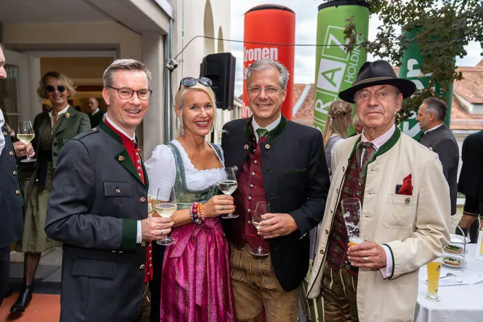 Juwelier Klaus Weikhard, Klaus Scheitegel (GraWe) und GraWe-Ehrenpräsident Franz Harnoncourt-Unverzagt
