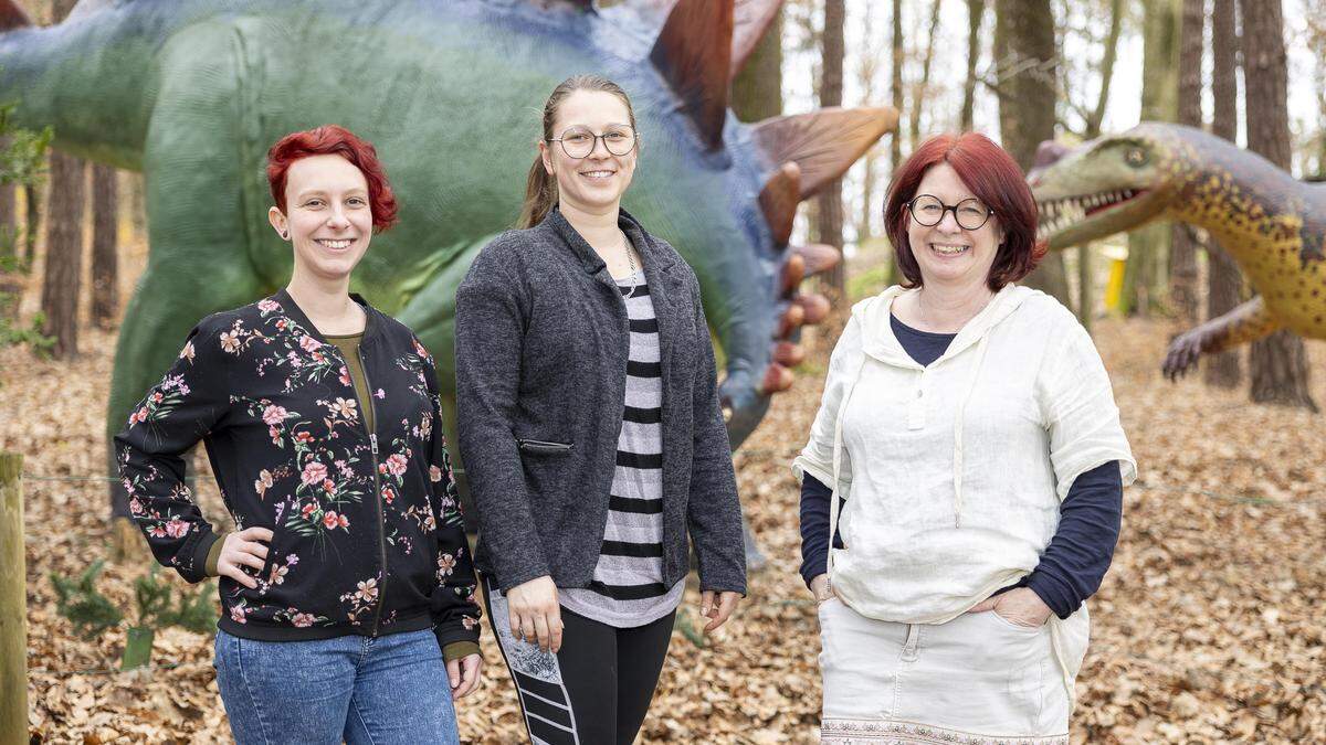 Jessica Mitan, Katharina Ulrich und Susanne Strasser (v.l.) freuen sich auf die „Stillen Tage“ im Styrassic Park