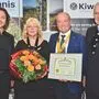 Starbariton Markus Werba und Clubpräsidentin Alberta Werba, Governor Horst Korenjak und Past President Gunter Gasser 