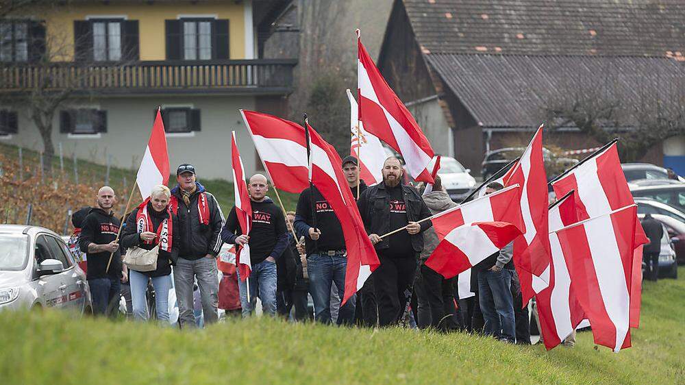 Die "Partei des Volkes", die auch eine Asyl-Demo in Spielfeld organisierte (Foto), veranstaltet am 31. Jänner eine Kundgebung in Köflach