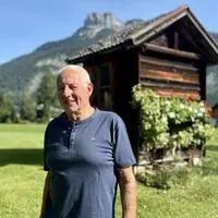 Josef Moser in seinem Garten in Altaussee