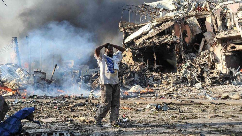 Szene nach einem Anschlag der Al Shabaab