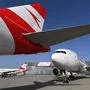 Flugzeuge der Austrian Airlines am Flughafen Wien