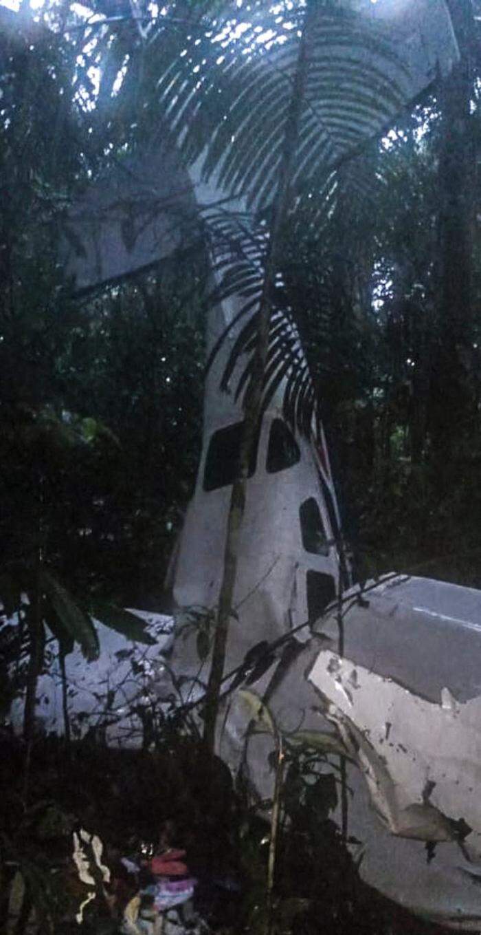 Das Flugzeug stürzte mitten im Regenwald ab