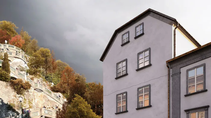 Der Reinerhof, das älteste Gebäude der Stadt, soll ein Foyer vom Schloßbergplatz bekommen