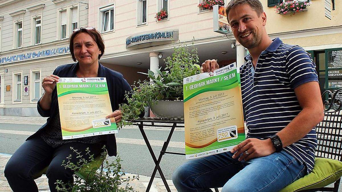 Vizebürgermeisterin Elisabeth Lobnik und Geopark-Leiter Gerald Hartmann