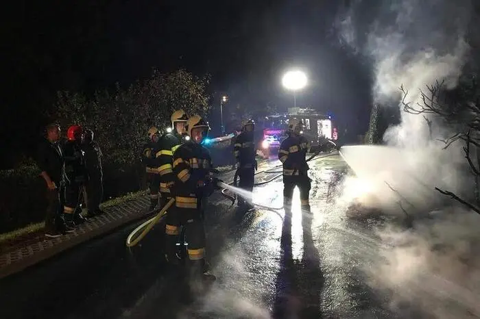 Die Kameraden konnten die auf rund 23 Metern Länge in Brand geratene Hecke rasch mit Wasser löschen. Nach knapp einer Stunde war der Einsatz wieder beendet.