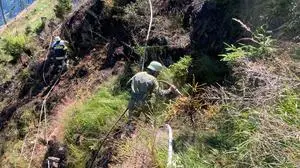 Im Juli löschten 76 Einsatzkräfte zahlreicher Feuerwehren einen Waldbrand auf der Lesachtaler Rautalm. Im steilen Gelände wurden sie vom Polizeihubschrauber Libelle unterstützt