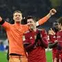 Manuel Neuer, Robert Lewandowski und die Bayern jubelten
