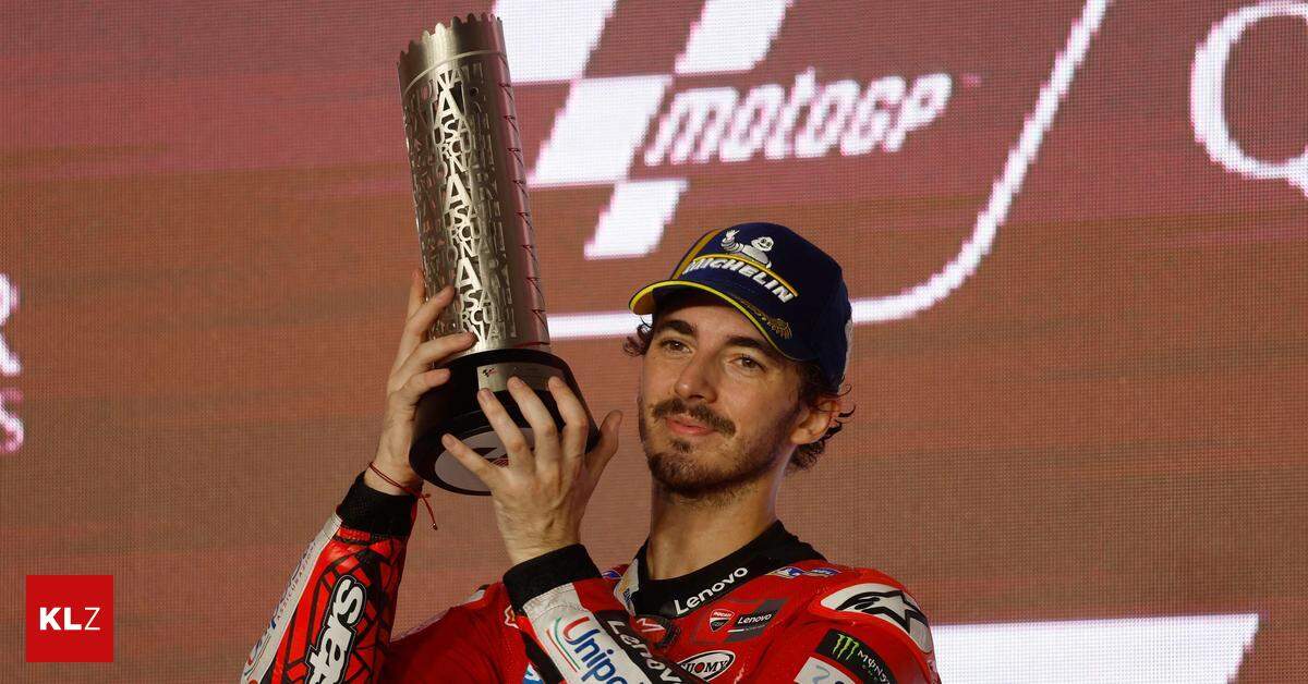 Francesco Bagnaia after finishing second in Qatar before winning the world title