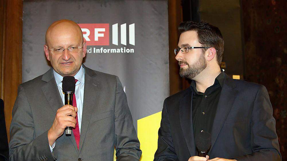 ORF III-Chef Peter Schöber und Moderator Peter Fässlacher 