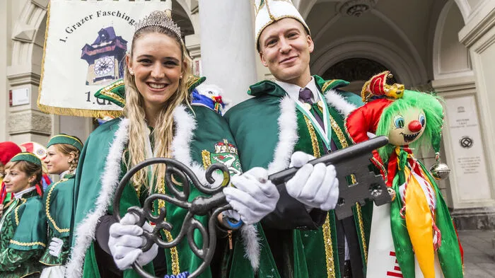 Das Grazer Prinzenpaar Michaela I. und Gerald I. hat bis zum Faschingsdienstag die Macht in der Hand
