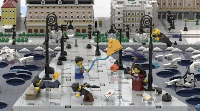 Die Wind-Szene mit der Bora in Lego