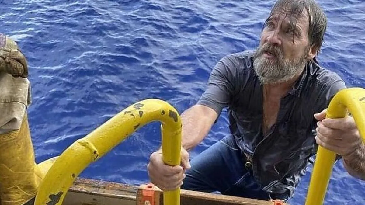 Stuart Bee bei seiner Rettung