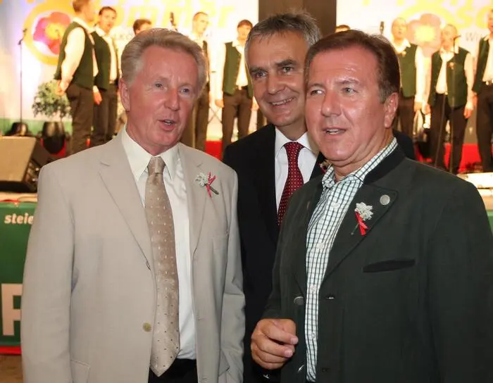 Günther Ziesel (1990 bis 1994) mit Gerhard Daxler und Edgar Sterbenz (1998 bis 2007)
