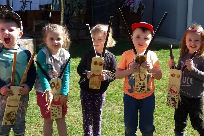 ... und den gebastelten Osterhasen