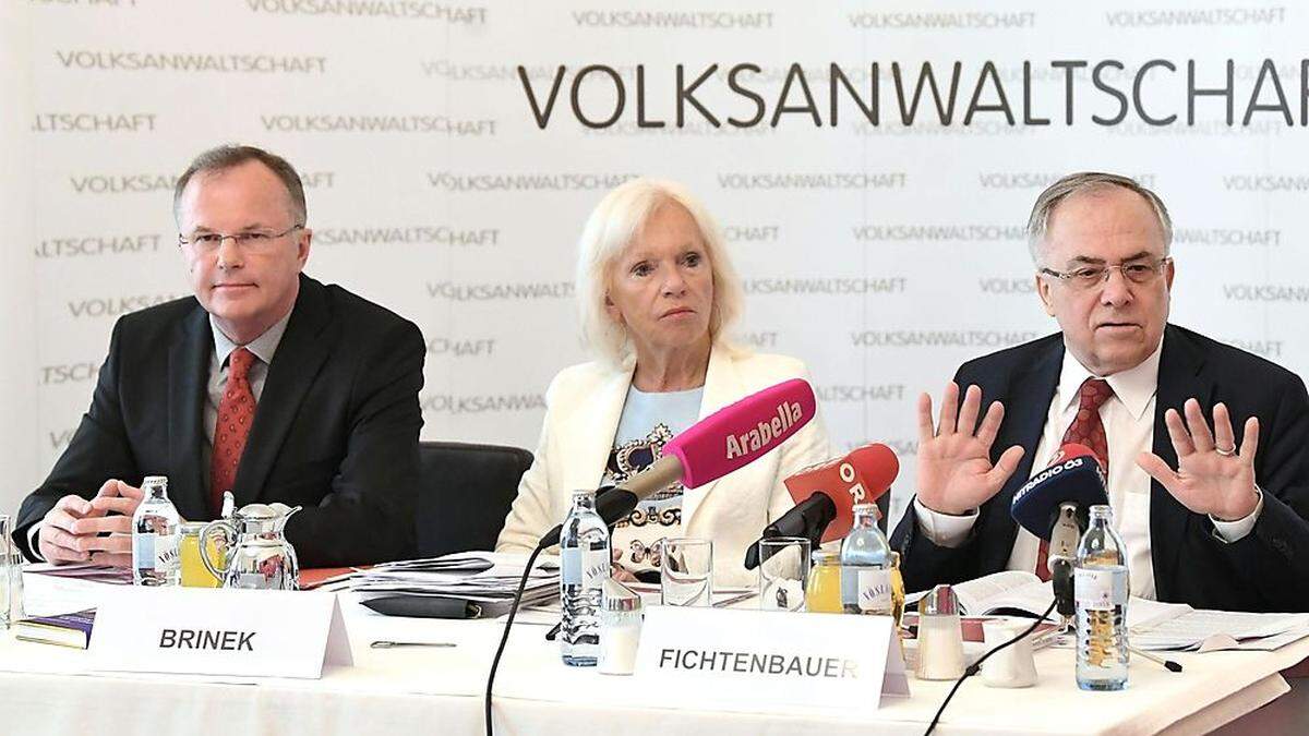 Das derzeitige Trio in der Volksanwaltschaft: Günther Kräuter (SPÖ), Gertrude Brinek (ÖVP) und Peter Fichtenbauer (FPÖ)