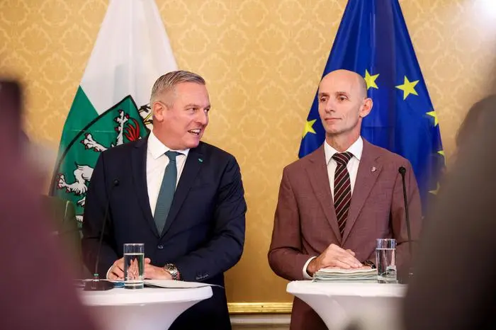 Sprechen derzeit für die Länder: der steirische Landeshauptmann Kunasek (FPÖ) und Finanzlandesreferent Ehrenhöfer (ÖVP)