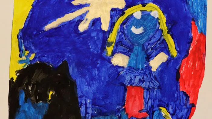 Emma Regenfelder (6 Jahre) aus Tiffen hat einen Stern und einen Engel gezeichnet.